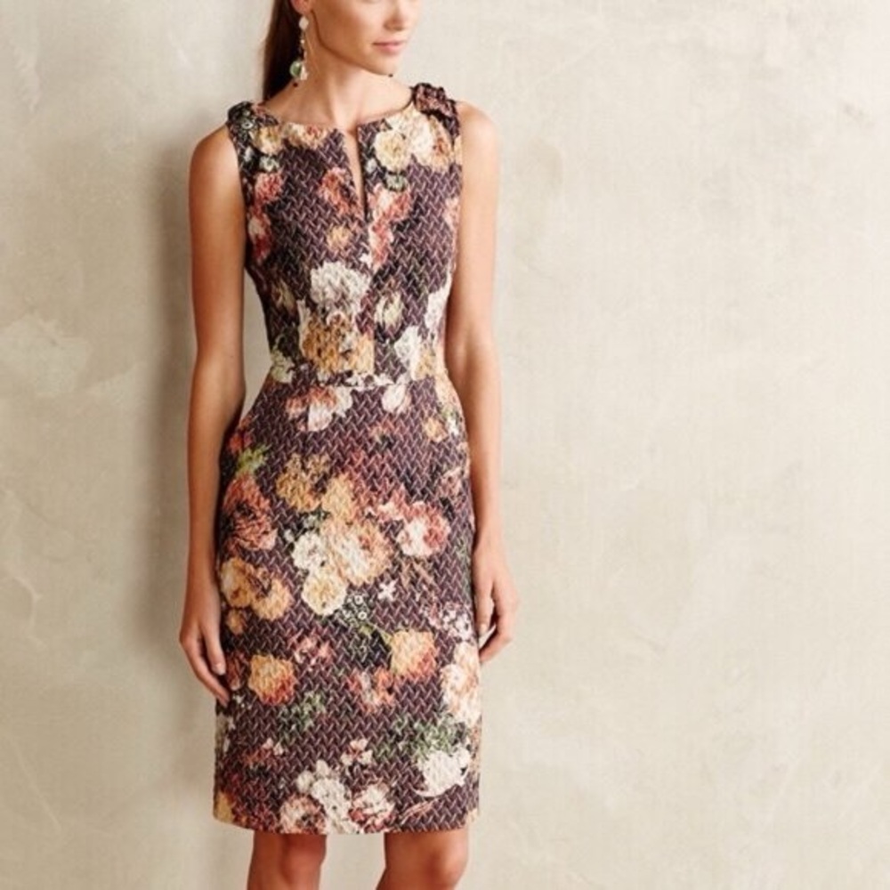 NWOT Anthropologie Tabitha Tema Quilted Floral Dress Sz 2P